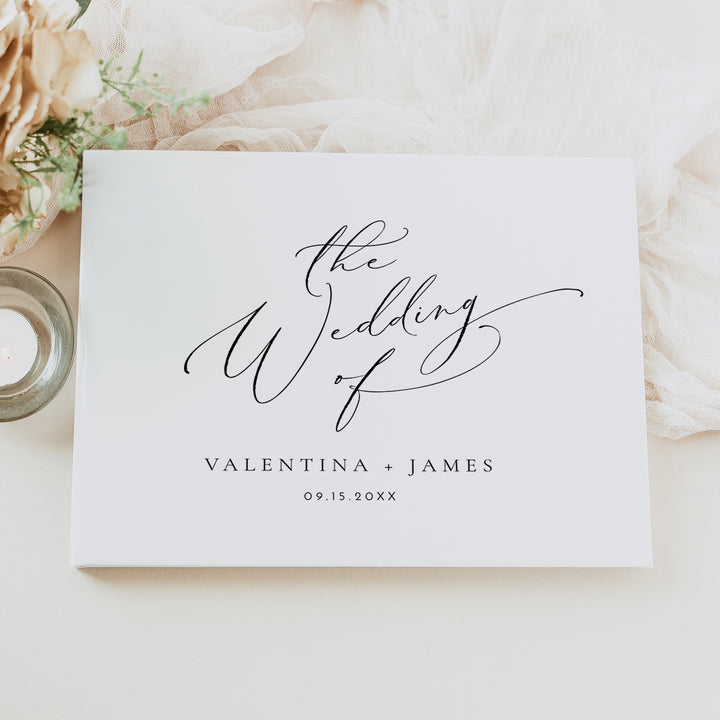 VALENTINA Minimalist Wedding Sign in Guest Book Personalized