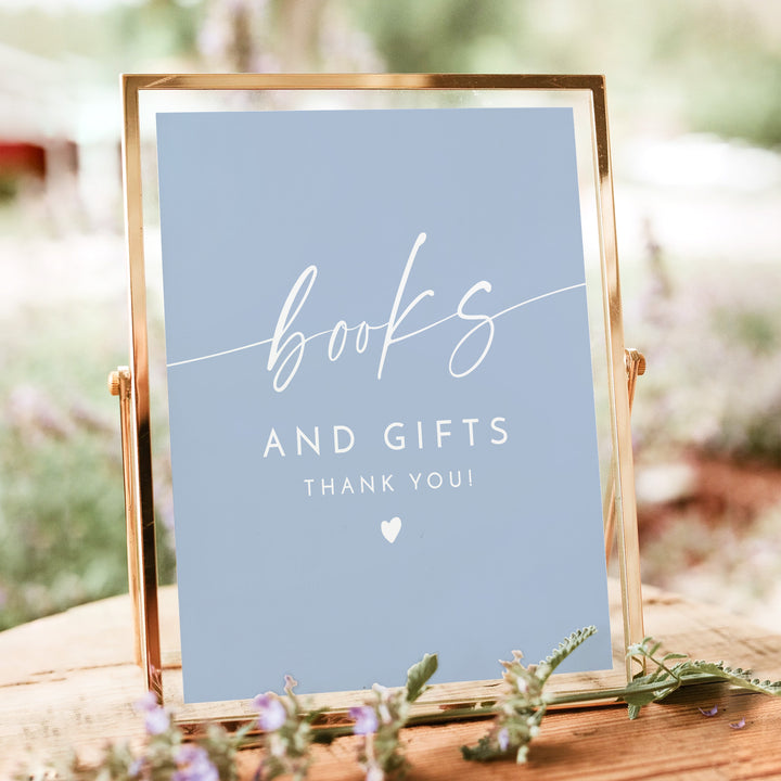 KENNEDY Oh Baby Boy Shower Books and Gifts Table Sign - Unframed