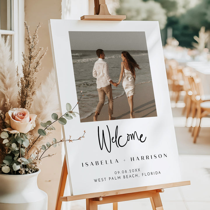 WILLOW Simple Romantic Photo Wedding Welcome Sign
