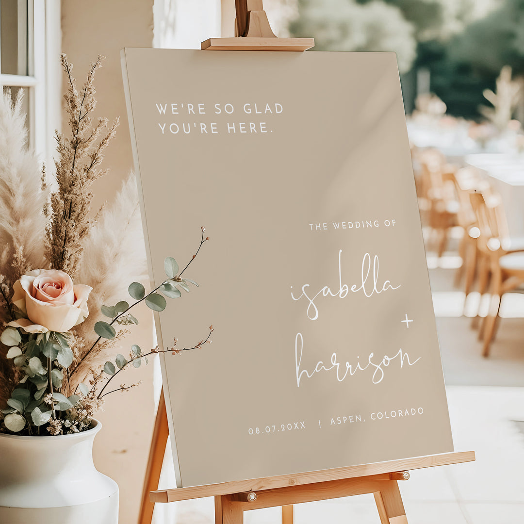 INDIE Simple Taupe Wedding Welcome Sign