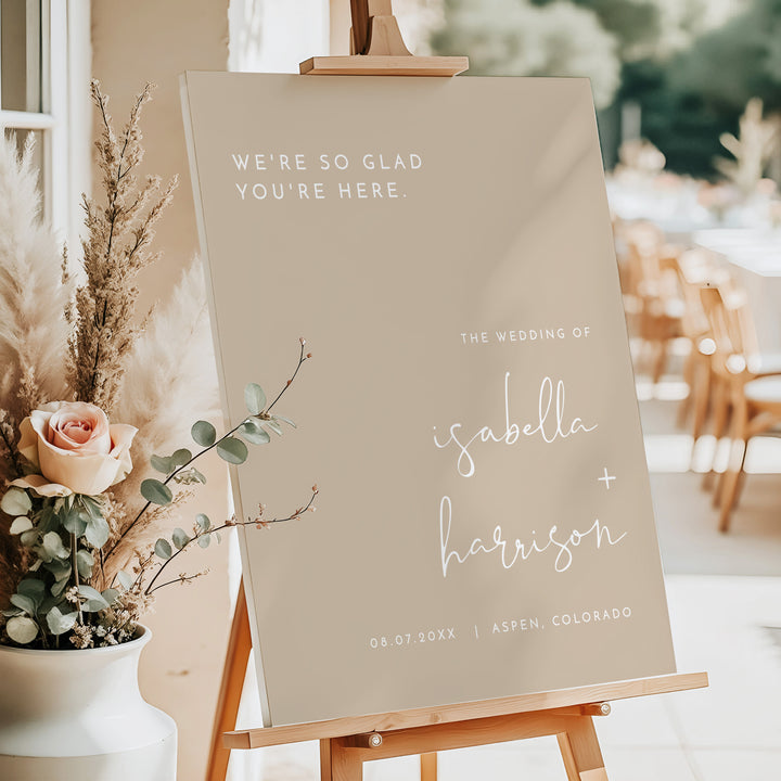 INDIE Simple Taupe Wedding Welcome Sign