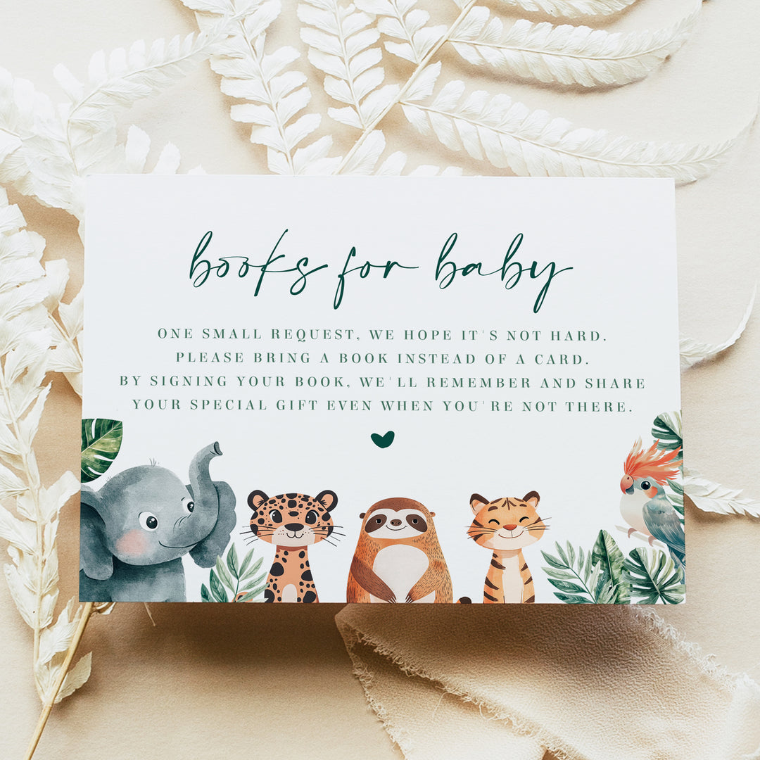WILDER Safari Baby Shower Books for Baby Card
