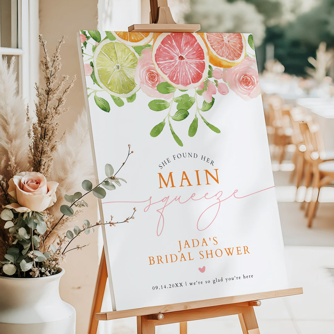 JADA She Found Her Main Squeeze Summer Bridal Shower Welcome Sign