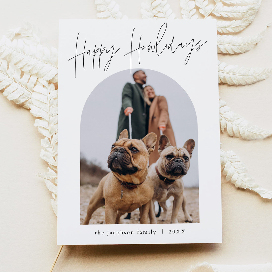 HARLOW Happy Howlidays Personalized Dog Photo Christmas Cards