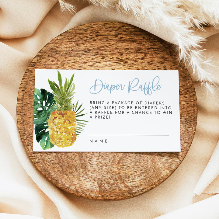 LALANI Pineapple Aloha Baby Shower Diaper Raffle Tickets