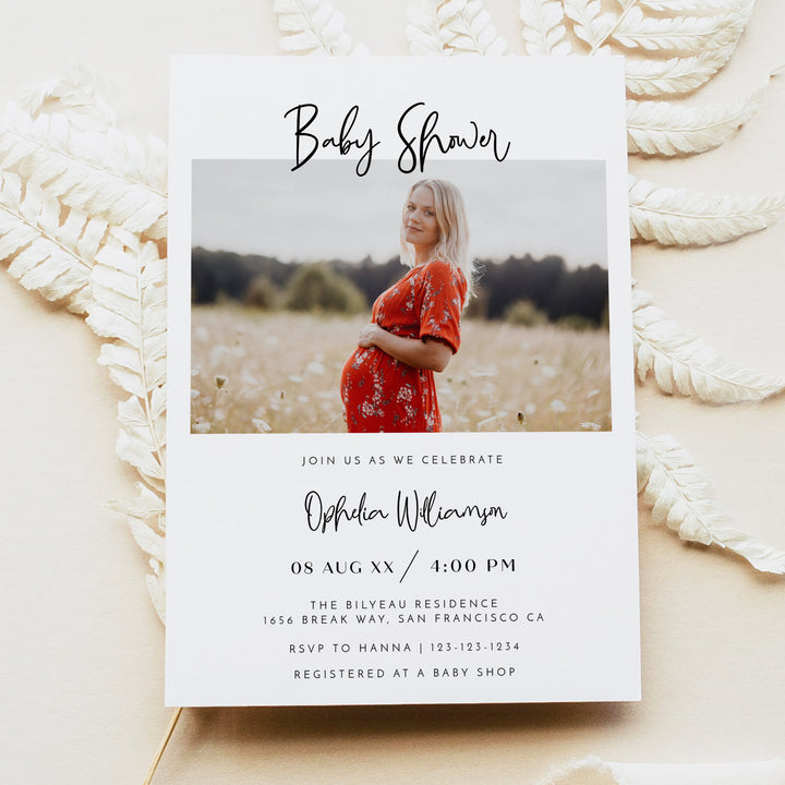 WILLOW Modern Gender Neutral Boho Baby Shower Invitations