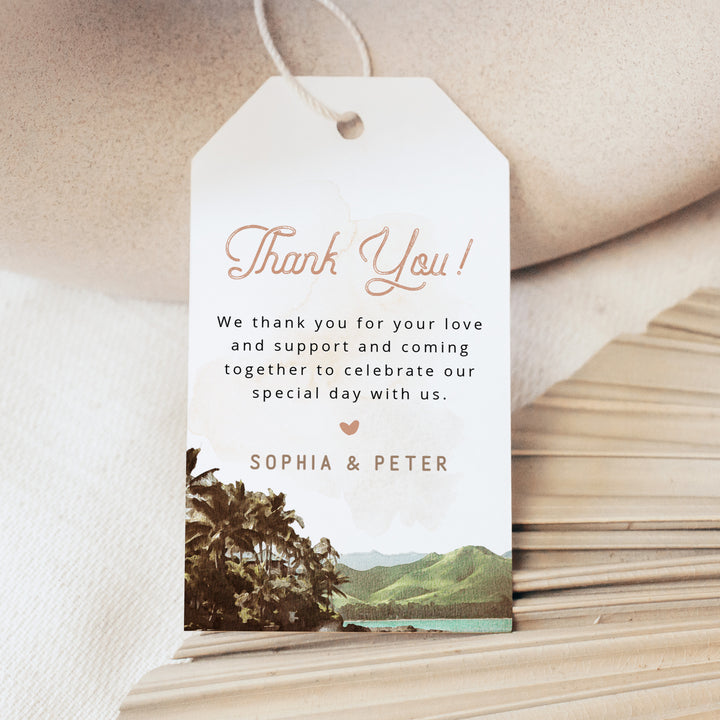 NANI Vintage Beach Destination Wedding Thank You Gift Tags