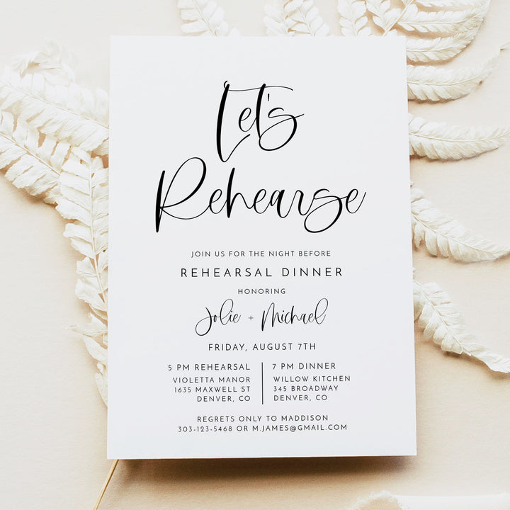 JOLIE Modern Rehearsal Dinner Invitation with Photo