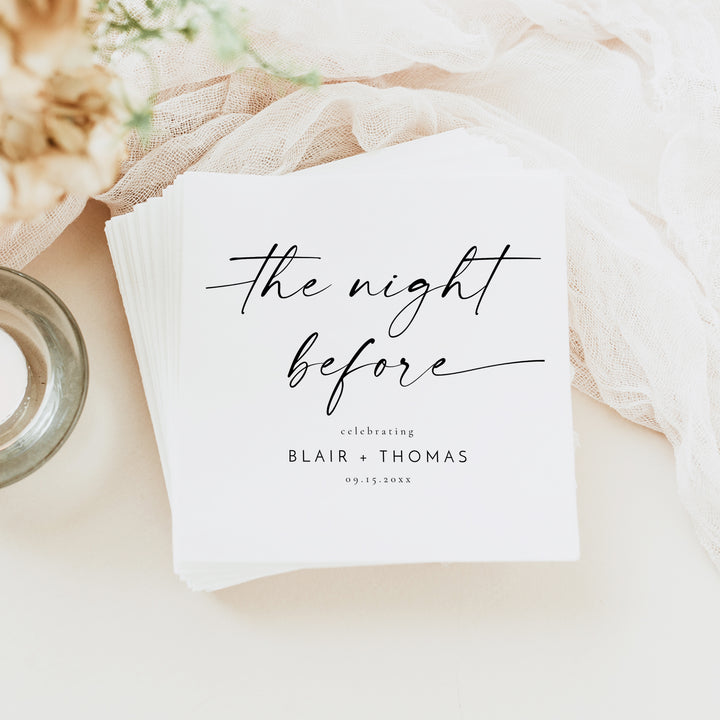 BLAIR The Night Before Rehearsal Dinner Napkins Personalized