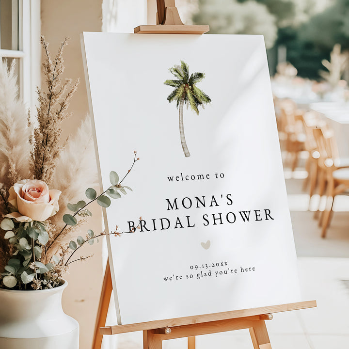 MONA Tropical Beach Bridal Shower Welcome Sign