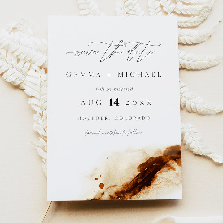 JAYLA Rustic Desert Wedding Save the Date Invitations with Photo