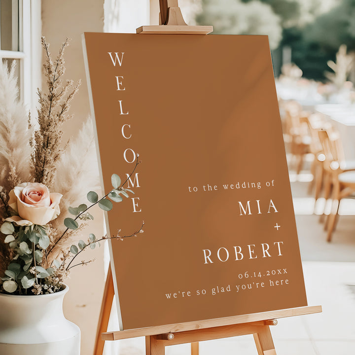 MIA Personalized Burnt Orange Boho Wedding Welcome Sign