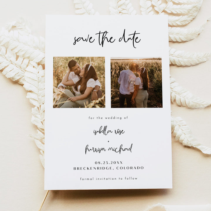 WILLOW Romantic Photo Save the Date Wedding Invitations