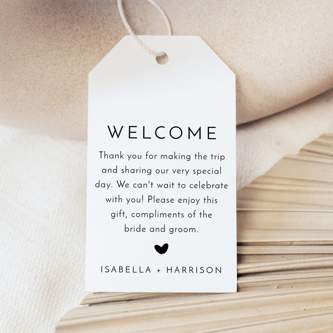 KENNEDY Simple Luxury Wedding Welcome Bag Tags