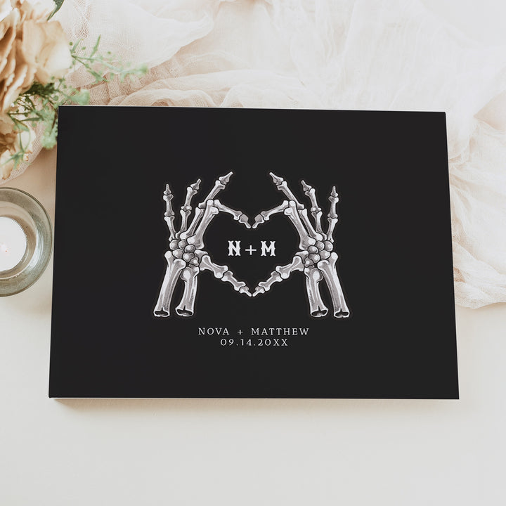 NOVA Spooky Skeleton Keepsake Guest Book for October Wedding