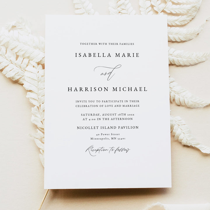 MARAH Romantic Script Photo Wedding Invitations