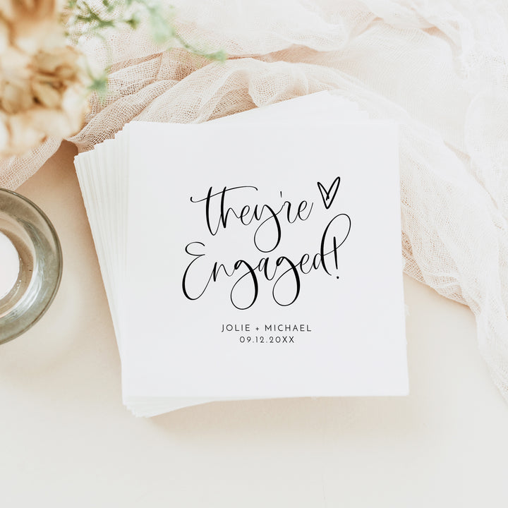 JOLIE They're Engaged Personalized Engagement Party Napkins