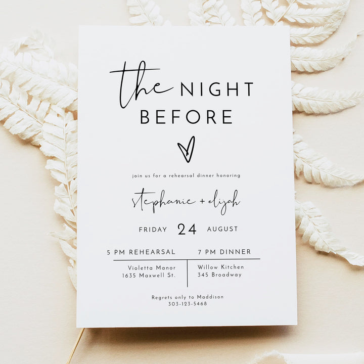 ADELLA The Night Before Modern Rehearsal Dinner Invitation