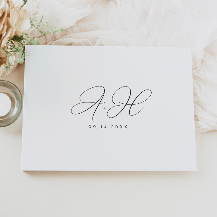ASHER Elegant Monogram Guest Book for Wedding