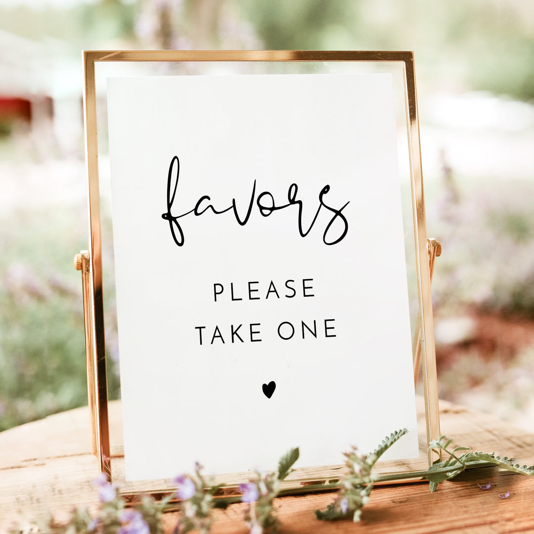 Adella Modern Minimalist Favors Sign Printed or Instant Download