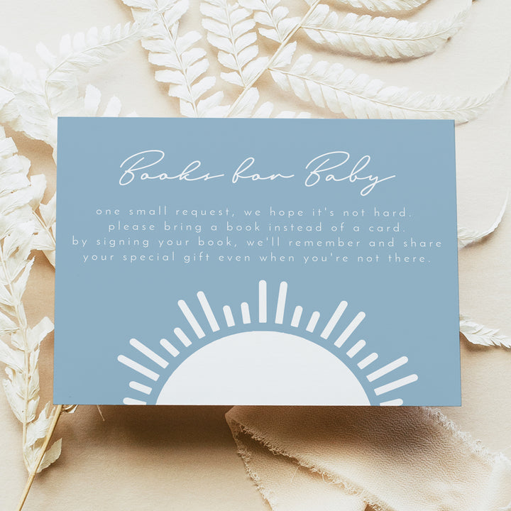 OCEANSIDE Summer Baby Shower Books for Baby Blue Insert Card