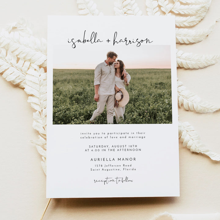 ADELLA Modern Wedding Invitation Cards with Photo
