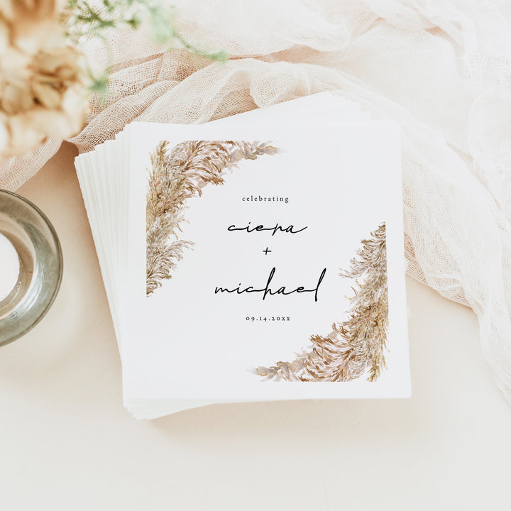 CIERA Personalized Boho Desert Wedding Napkins