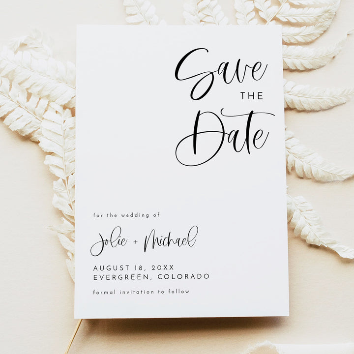 JOLIE Romantic Minimalist Engagement Photo Save the Date Invitation