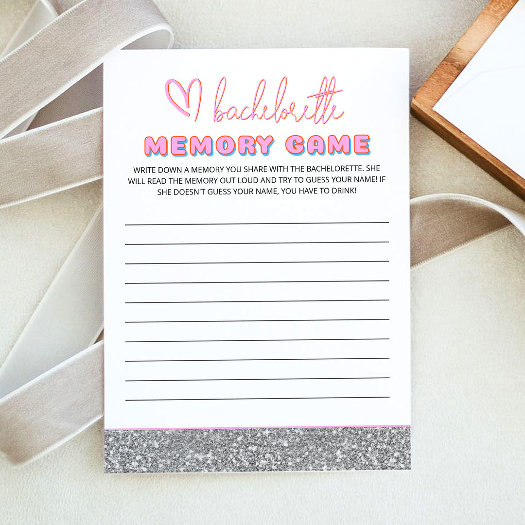 DINA Retro Disco Bachelorette Party Memory Game Cards