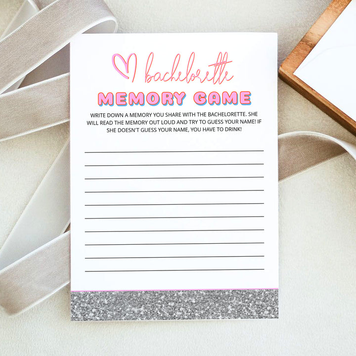 DINA Retro Disco Bachelorette Party Memory Game Cards