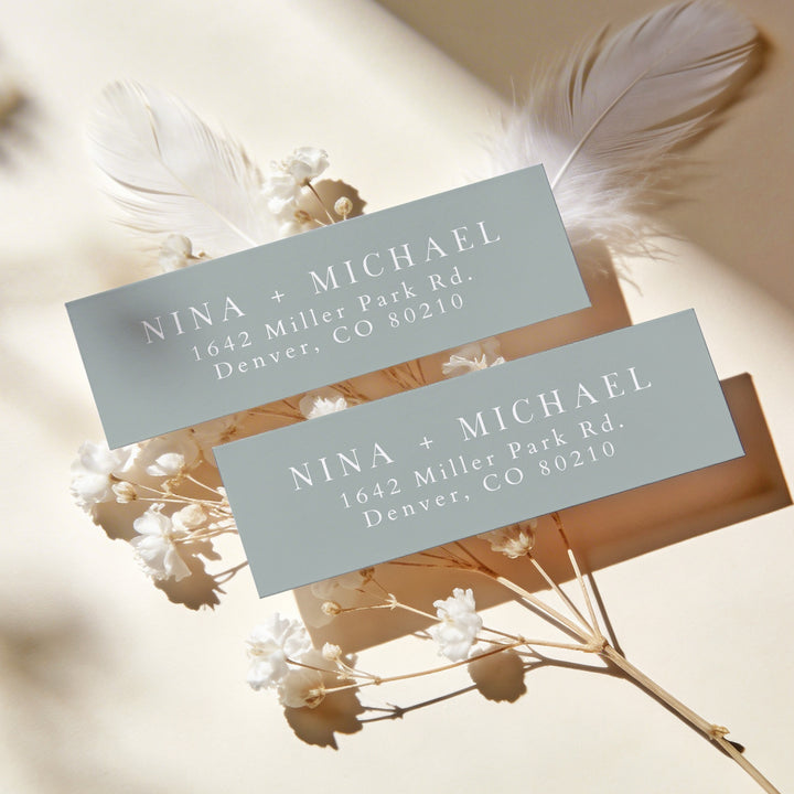 NINA Minimalist Sage Green Return Address Labels