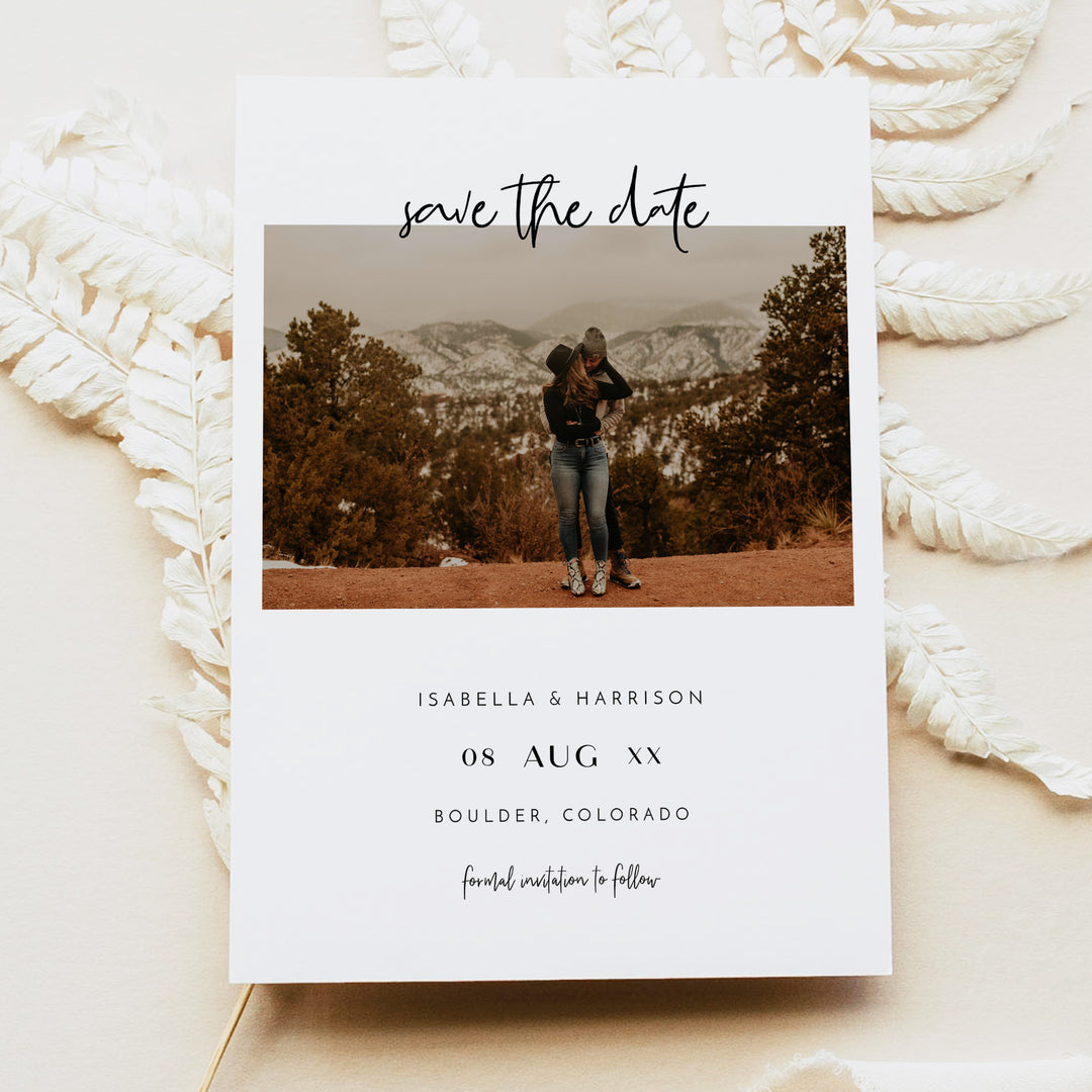 WILLOW Simple Luxury Wedding Photo Save the Date Cards