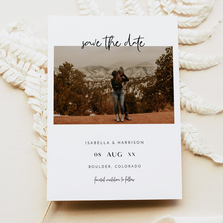 WILLOW Simple Luxury Wedding Photo Save the Date Cards