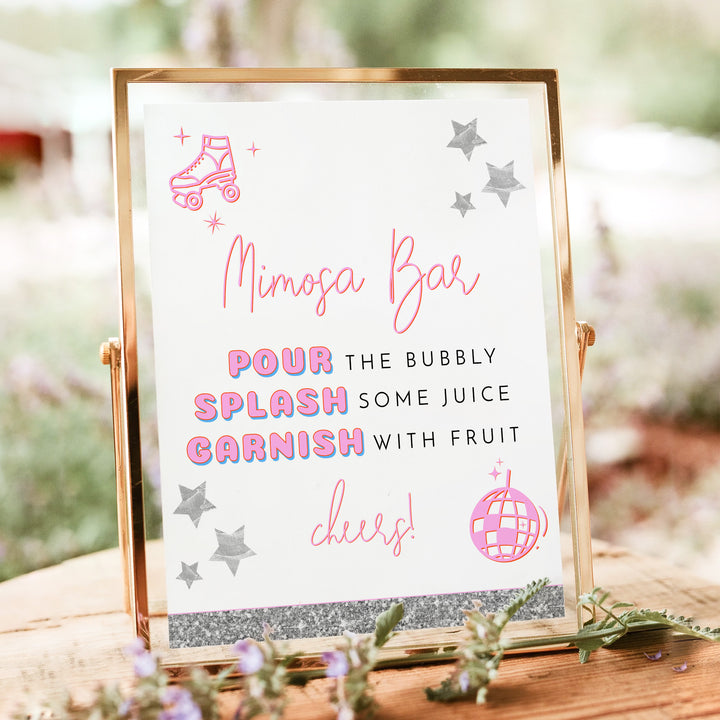 DINA Retro Roller Disco Mimosa Bar Sign