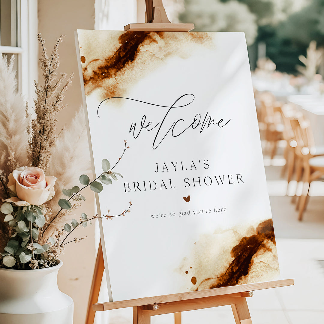 JAYLA Modern Rust Desert Bridal Shower Welcome Sign