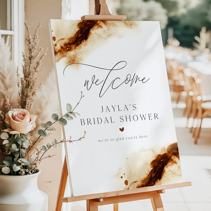 JAYLA Modern Rust Desert Bridal Shower Welcome Sign