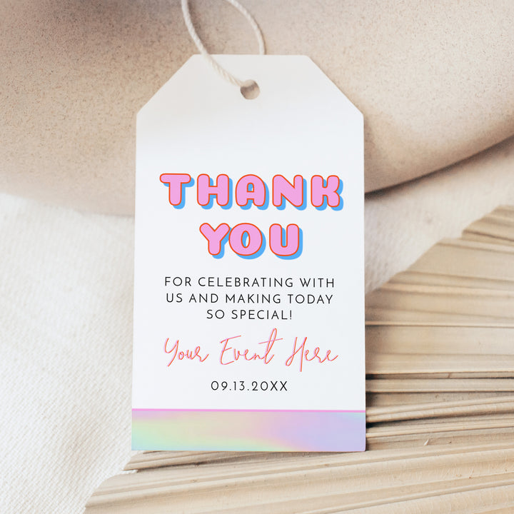DINA Hot Pink Y2K Thank You Gift Tags