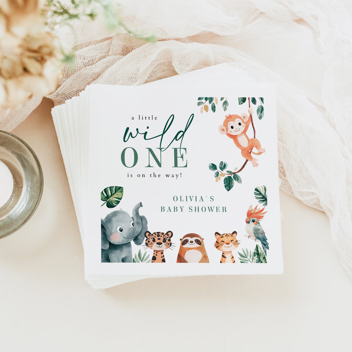 WILDER Personalized Wild One Baby Shower Napkins