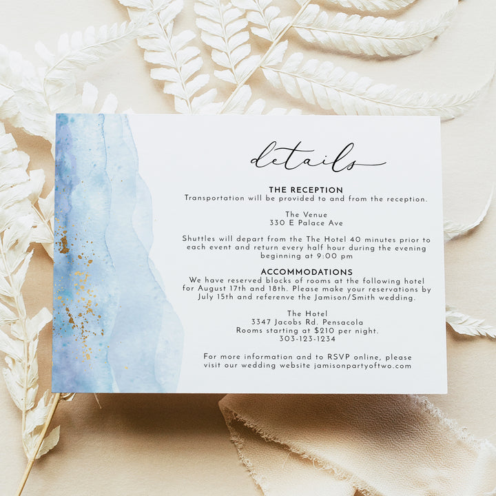 BLAKELY Elegant Destination Wedding Details Card