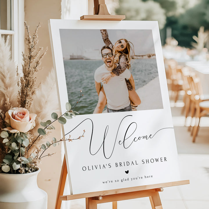 ASHER Personalized Bridal Shower Welcome Sign with Photo