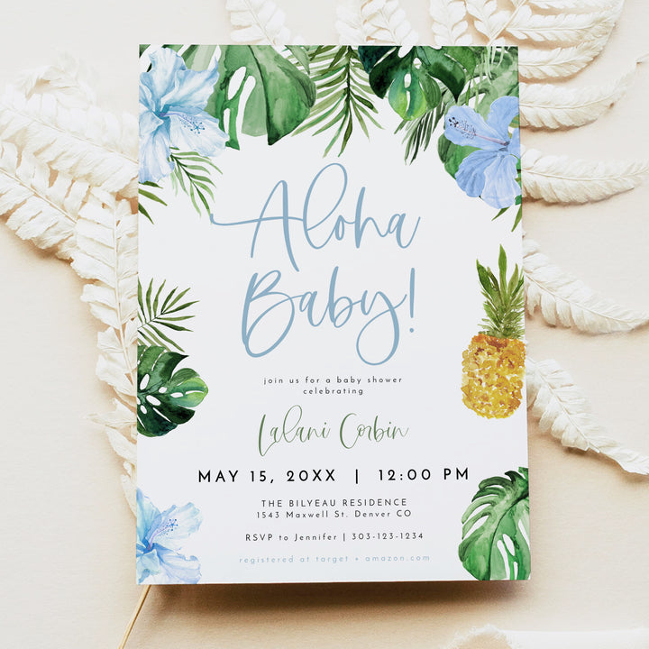 LALANI Hawaiian Aloha Baby Shower Invitation