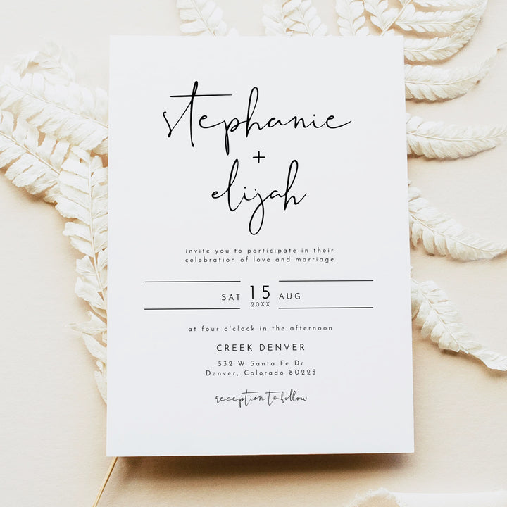 ADELLA Modern Minimalist Wedding Invitations with Photo