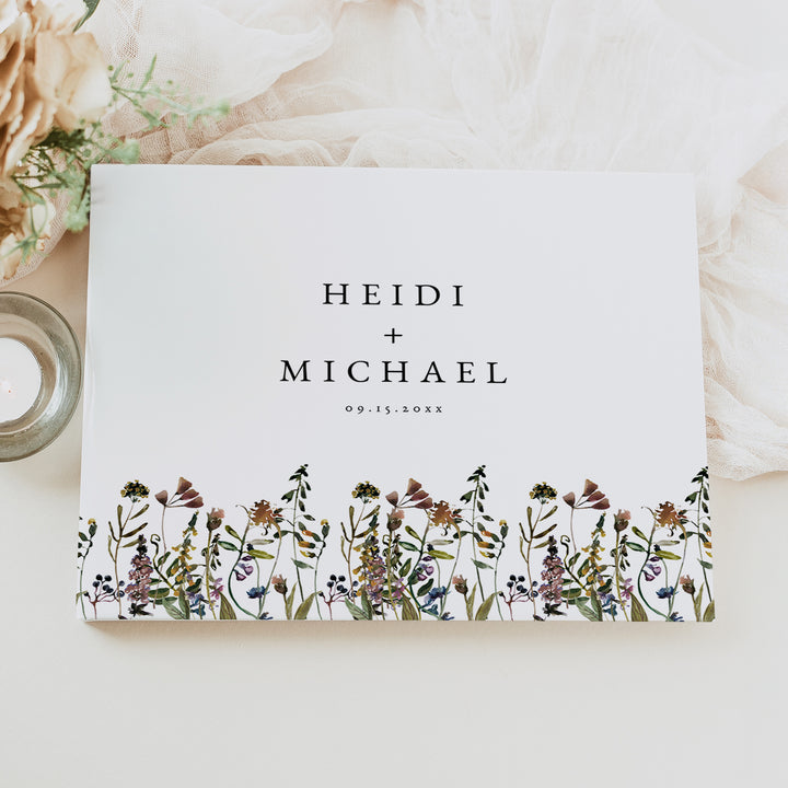 HEIDI Fall Watercolor Wildflower Wedding Guest Book