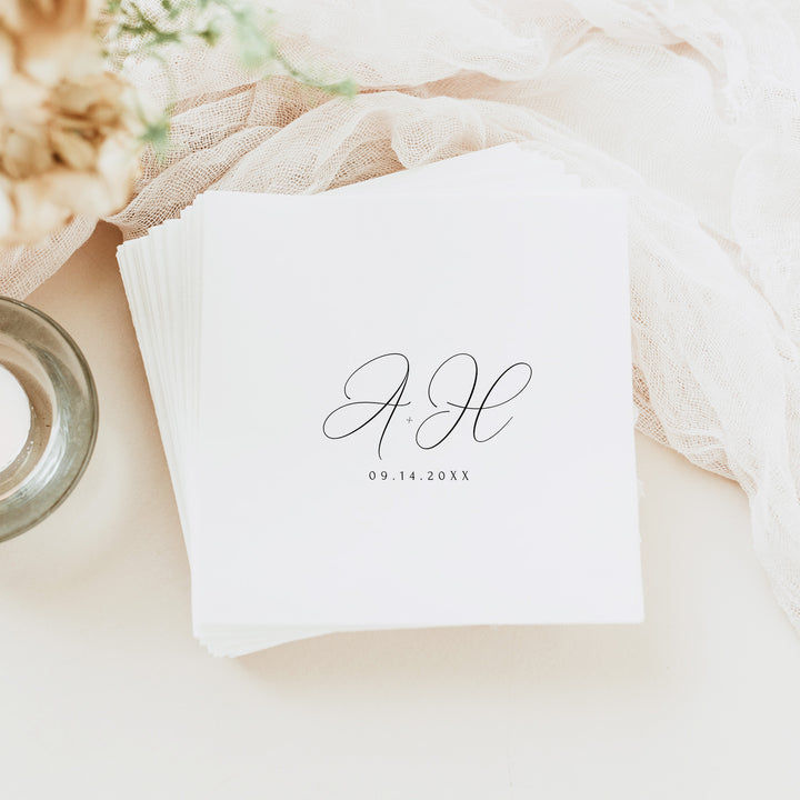 ASHER Minimalist Monogram Wedding Napkins