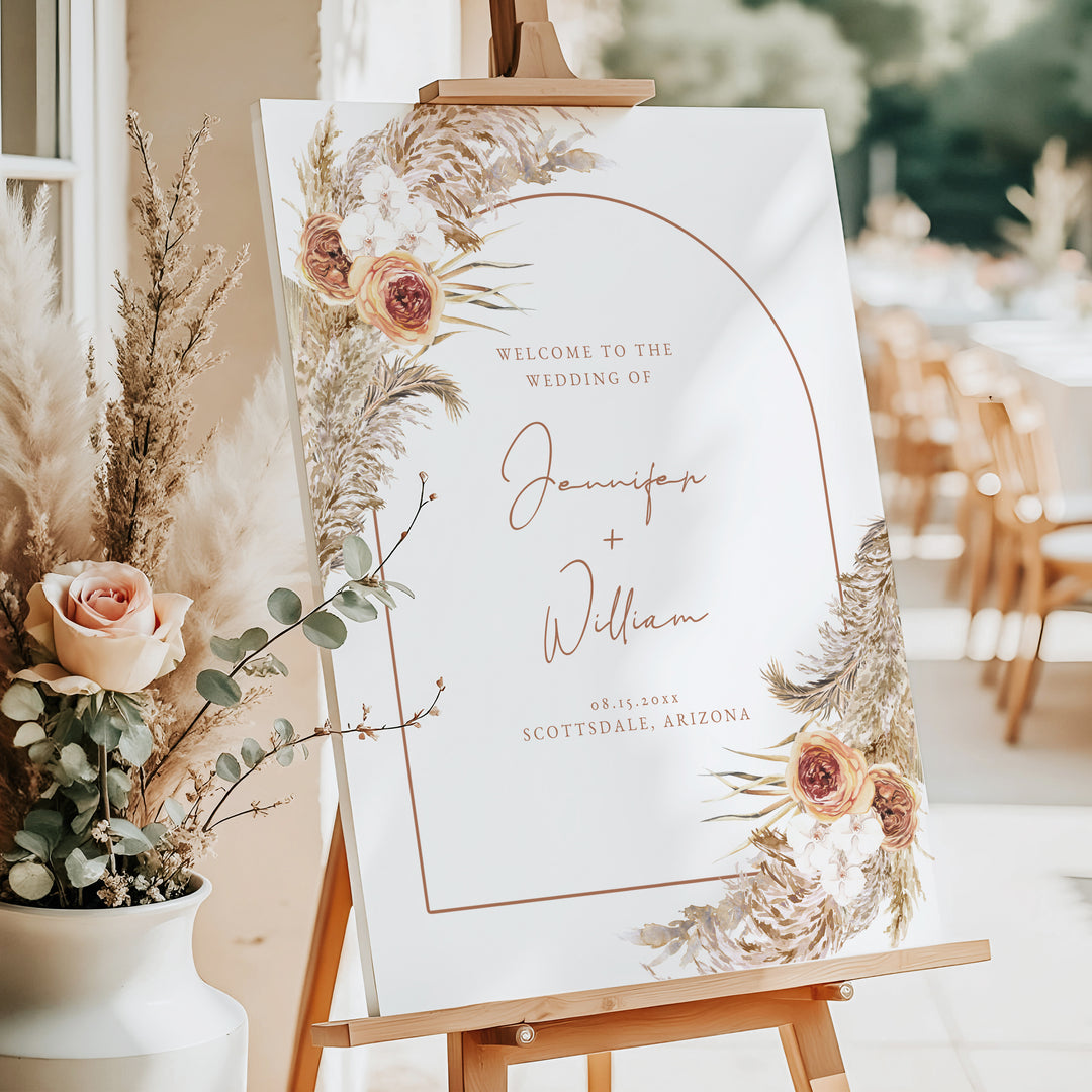 CIERA Romantic Bohemian Terracotta Wedding Welcome Sign