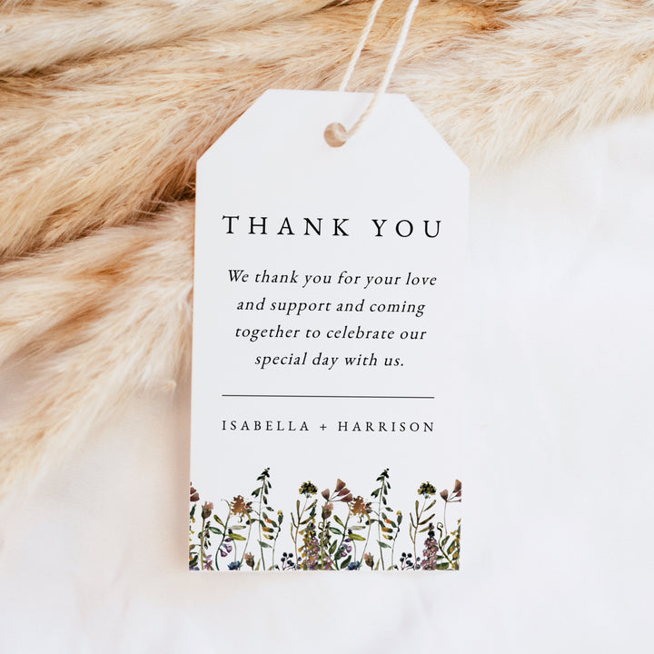HEIDI Boho Fall Wildflower Thank You Tags