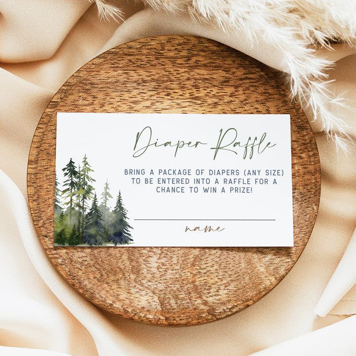 FINN Forest Adventure Baby Shower Diaper Raffle Ticket