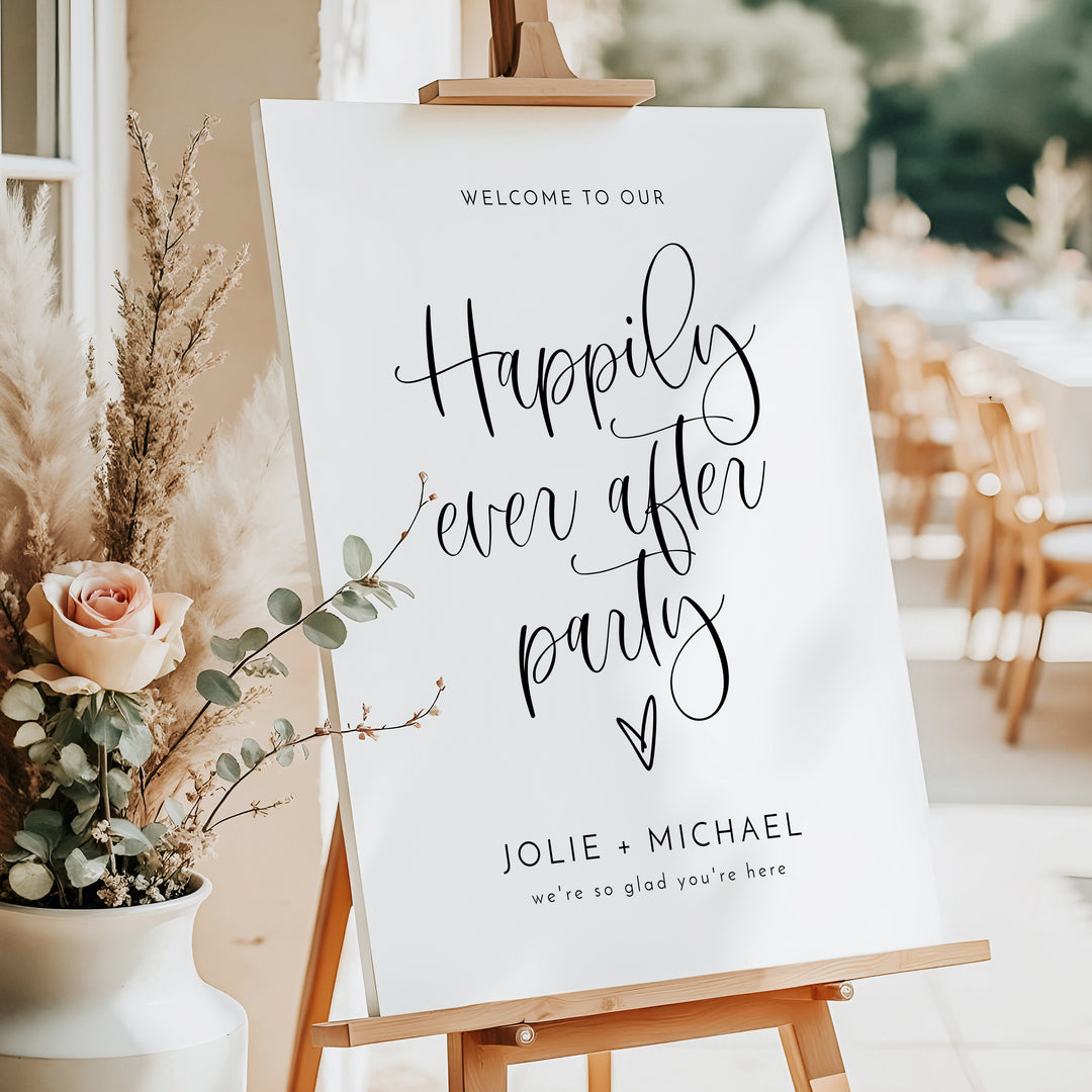 JOLIE Happily Ever After Elopement Party or Wedding Reception Welcome Sign