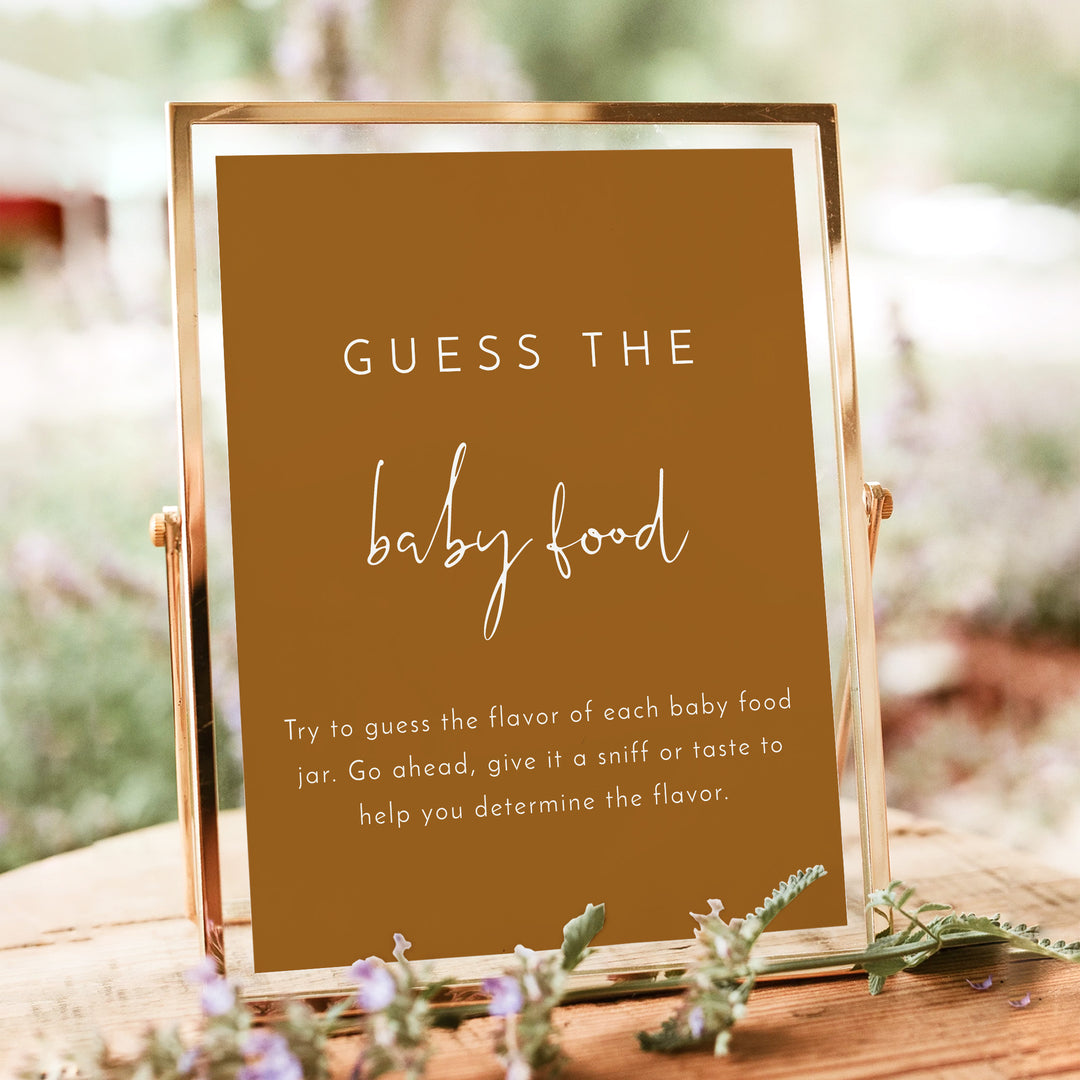 INDIE Guess the Baby Food Baby Shower Game Sign - Unframed