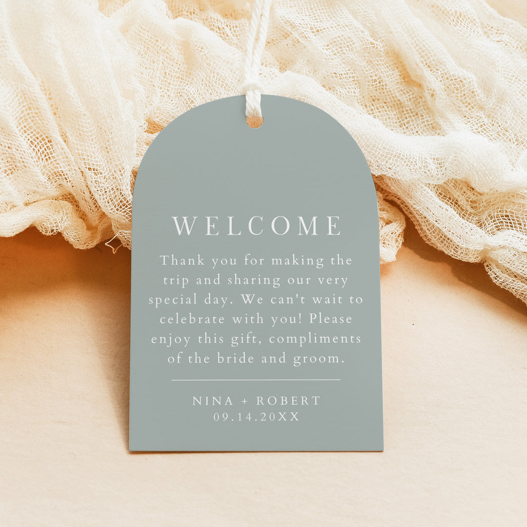 NINA Personalized Boho Arch Wedding Welcome Bag Gift Tags
